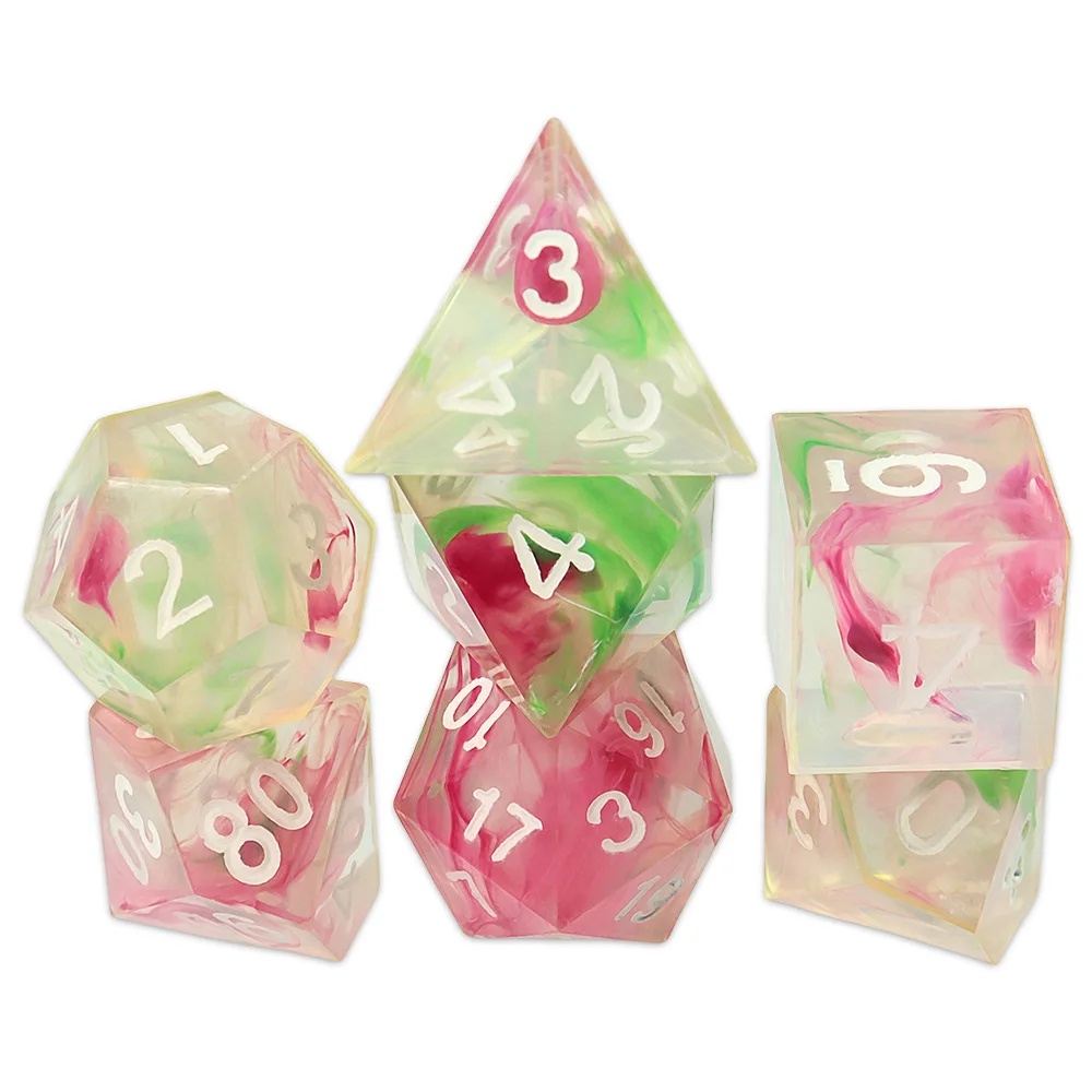 

Edge Resin Cube Polyhedral Resin Dices Set DND for Dungeons and Dragons Roleplaying Games for TTRPG Tabletop Gaming Dice Lovers