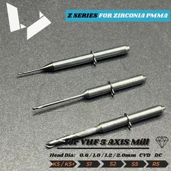 Zirkonia Frezen Burs Vhf K5 Diamant Gecoat 0.3 0.6 1.0 2.0Mm Einde Molen Tandheelkundige Labortory Cad Cam Instrumenten