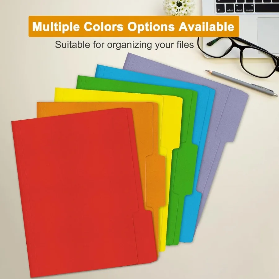 Folder File ViVin Muat Kertas Ukuran Letter 8,5 x 11 dengan Tab 1/3-Cut, 36 Pack, Warna Manilla, Sempurna untuk Rumah dan Kantor