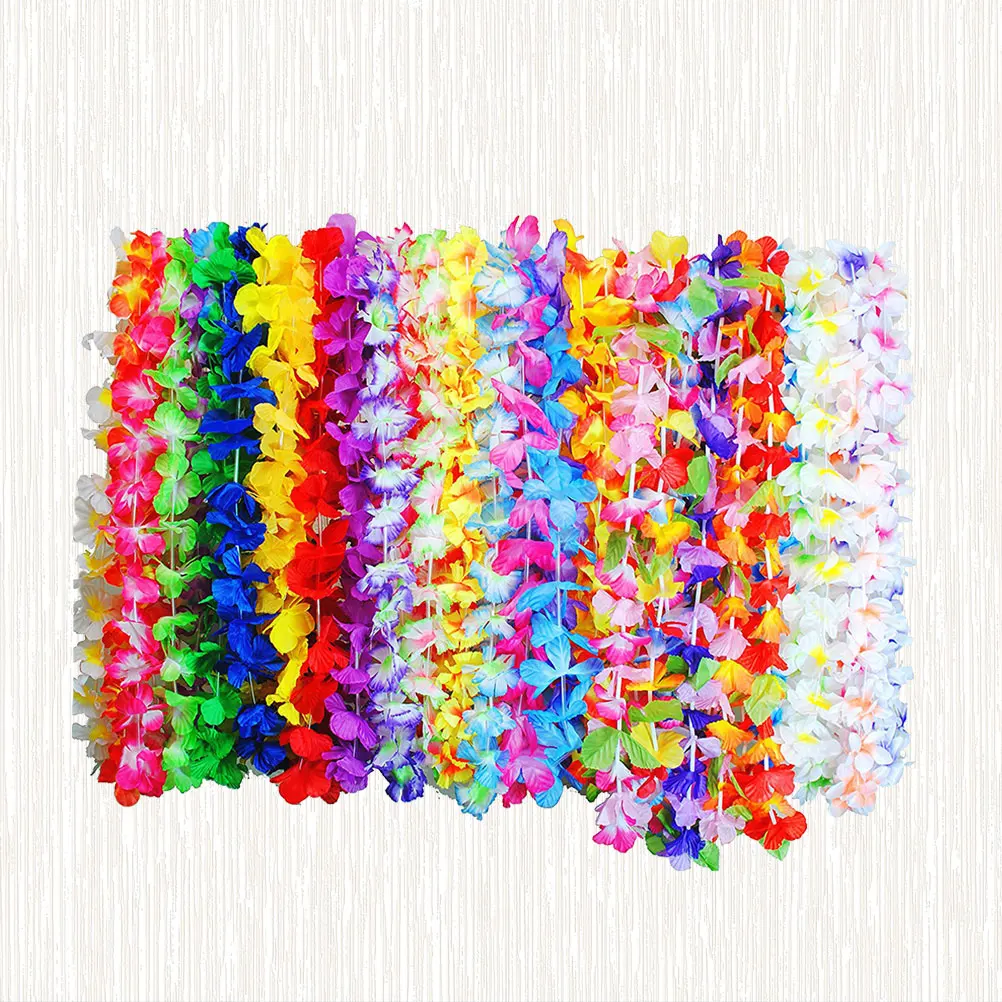 

36 Pcs Wreath Greenery Garland Hawaiian Flower Lei Costume Accessories Party Tropical Plants Necklace Flowers Banquet