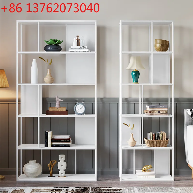 

Скандинавская перегородка из кованого железа, книжная полка от пола до потолка, многослойное украшение, простой и креативный