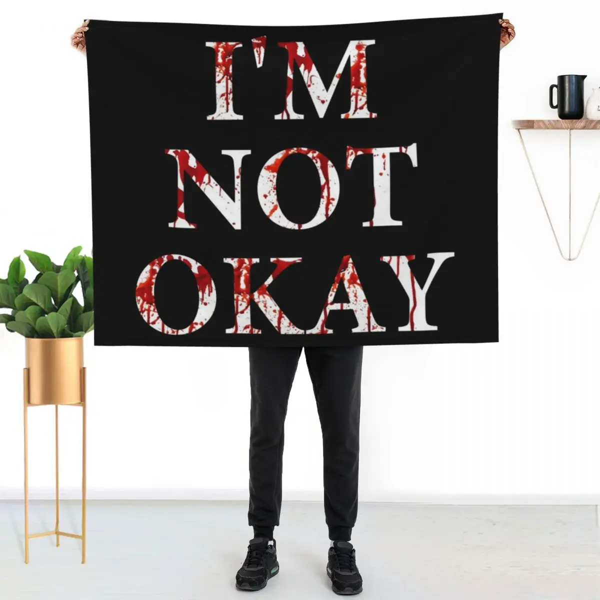 

Bad day i'm not okay Throw Blanket Warm Throw Blanket Gift for Anniversary