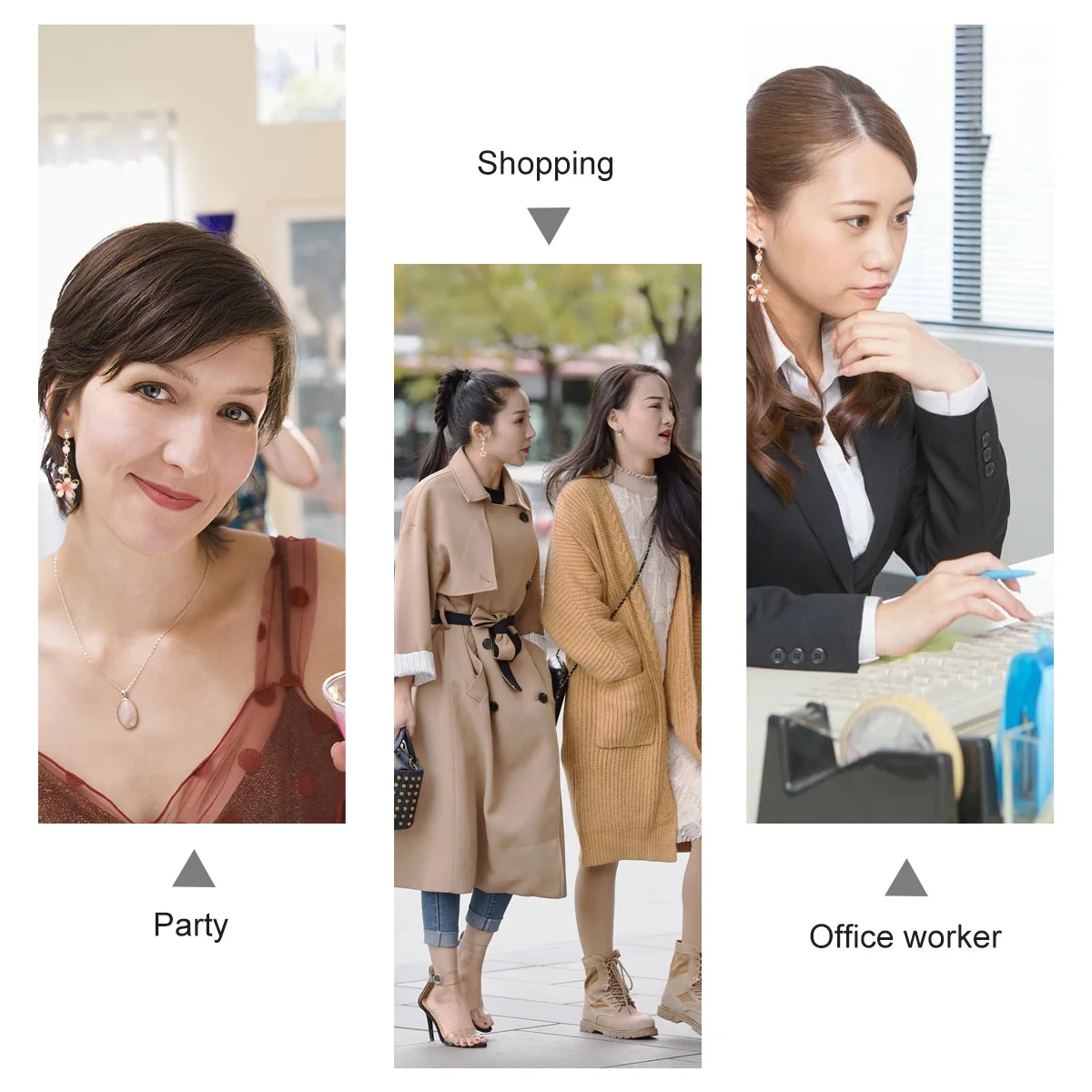 

1Pair Cherry Blossom Shaped Earrings Fashion Ear Dangle Sweet Ear Ornaments Simple Stylish Classic Charming Perfect Gift Wife