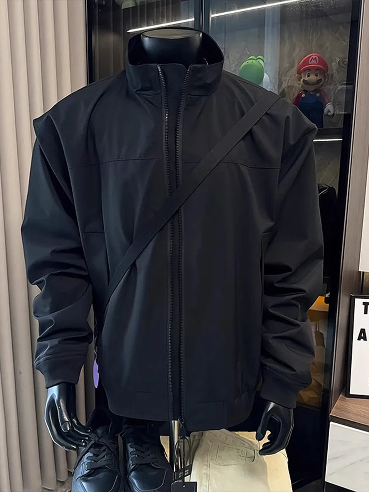 

Bla ort Jaet Men's Baseball Sle Stand Collar American Sle Outerwear Durable Water-Resistant Windproof Spring ...