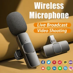 2.4G New Wireless Lavalier Microphone For iPhone Huawei Xiaomi Samsung Audio Video Recording Mic Live Broadcast Gaming Phone Mic