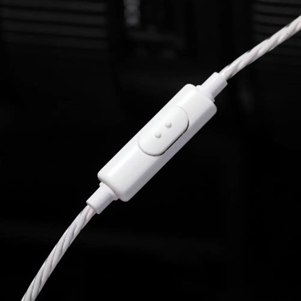 Headphone Repair Cable White Replacement Line Accessories DIY Earphone Upgrade Cable Premium Material Durable Use Microphone