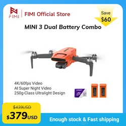 FIMI MINI 3 new drone 4K 60fps 9km range 3-axis Gimbal 249g Ultralight AI Super Night Video design smart tracking mini pro drone