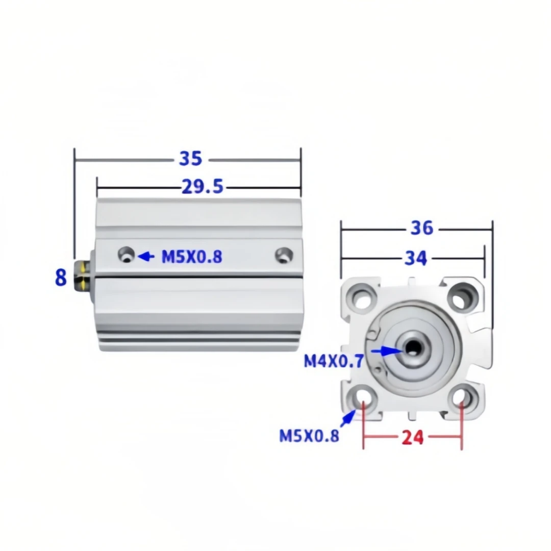 Pneumatic Cylinder 48 Inch Stroke Pneumatic Cylinder 500mm Stroke 700 Air Cylinder Air Tank 7 SDA20-10