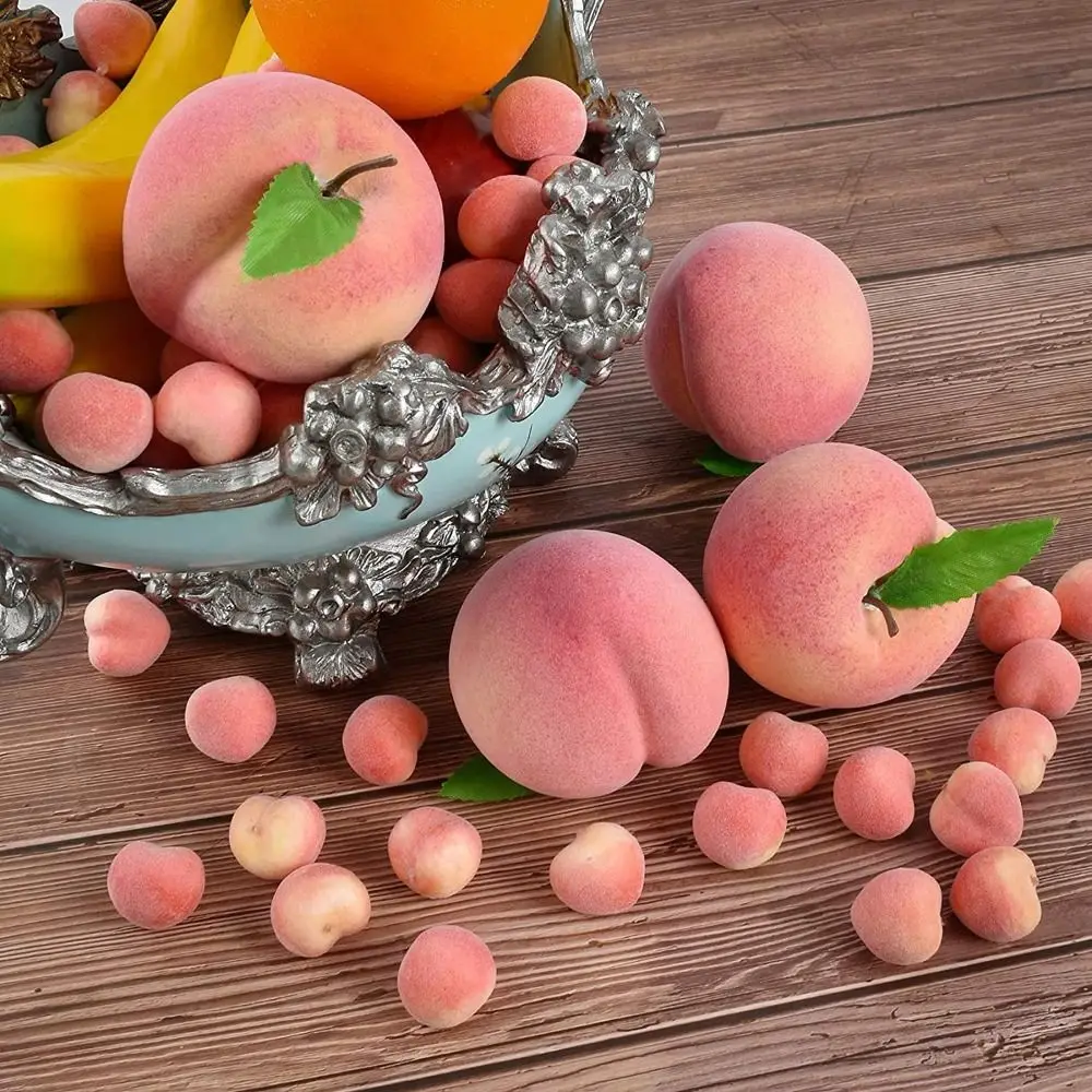 

20pcs Artificial Fruits Plastic Simulation Fake Peach for Wedding Home Garden Kitchen Decoration Festive Party Supplies 2-3.5cm