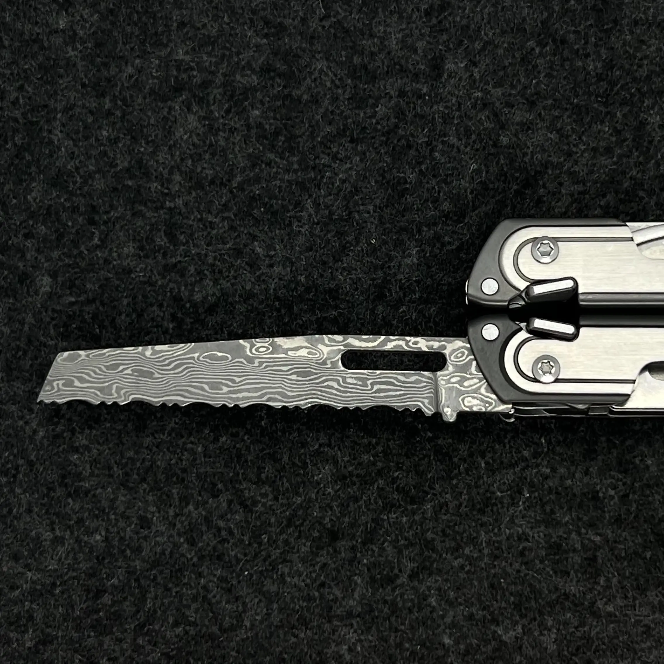 VG10 Core Damascus Steel Replacement Blade For Leatherman P4 Serrated Cutter Tooth Knife DIY Accessories - view 3