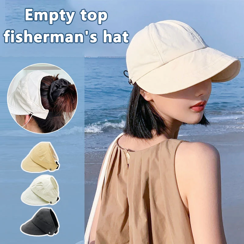 

Summer Hats For Women Foldable Baseball Cap Wide Large Brim Sunscreen Beach Caps Female Outdoor Casual Bucket Hat