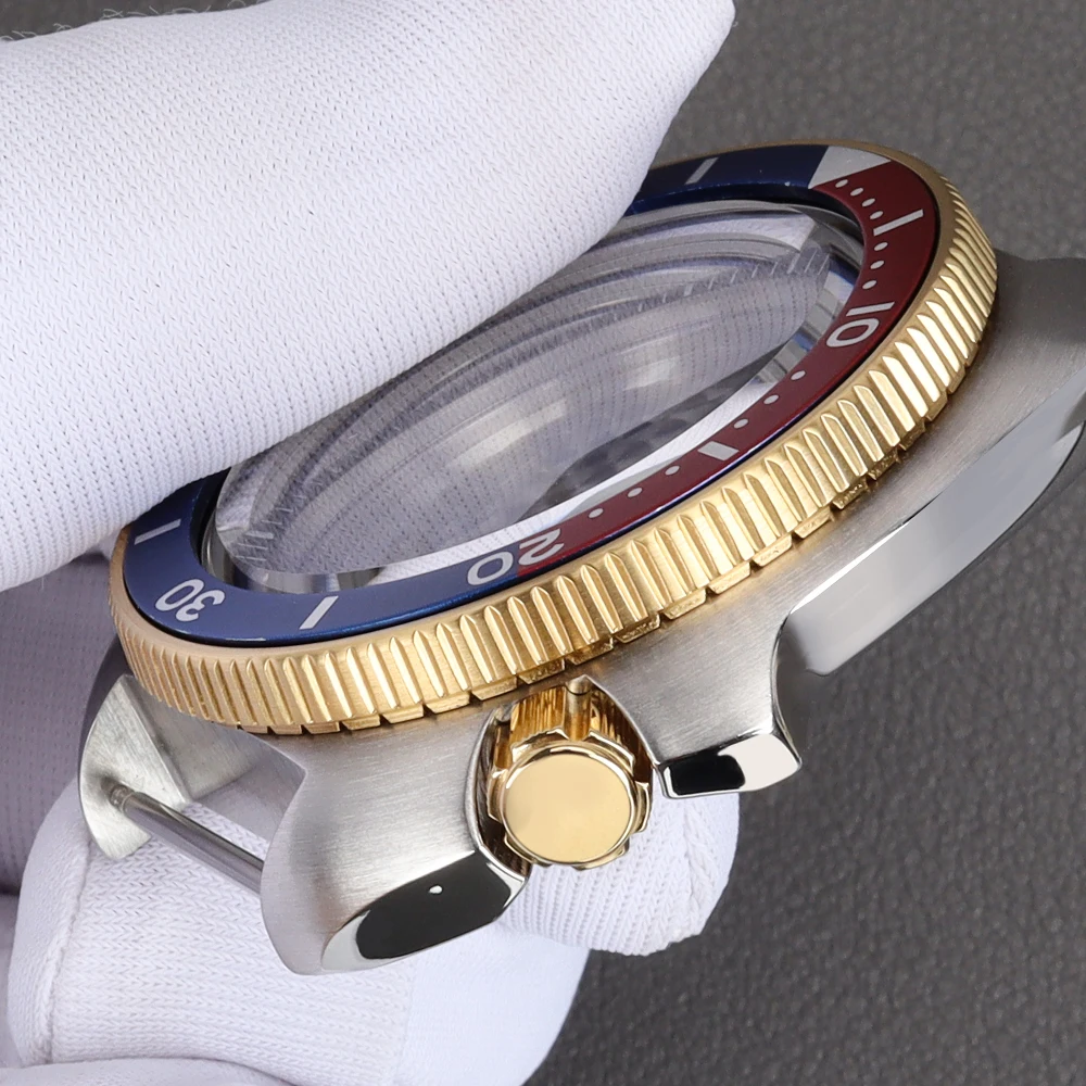 44mm Luxus-Taucheruhrgehäuse NH35 NH36 Gehäuse Uhrenzubehör für SKX 6309 6105 Turtle Mod Saphirglas mit 4.1 Krone 10ATM – Detail 4