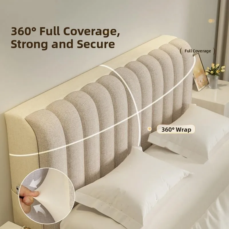2026 New Model Thickened Cotton Insert Wood Bed Headboard Dust Cover Soft Padded Backrest Dustproof Cover for Home Use