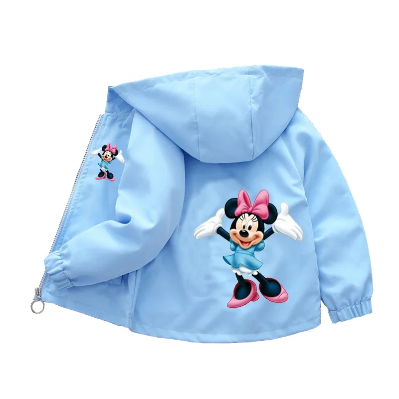 Frozen Spring Girl Elsa Princess Jacket Kids Toddler With Hooded Collar Long Sleeve Casual Clothing Children Mickey Minnie Coat