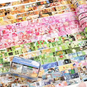 5 ロール/ロットかわいい日本のヴィンテージ Y2K 装飾粘着テープコンビネーションテープかわいいステッカージャーナルスクラップブックコラージュ素材