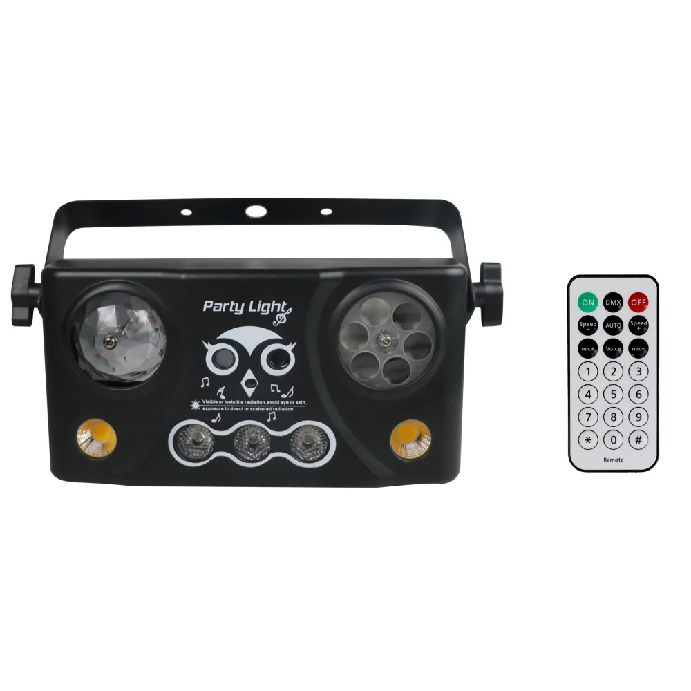 Projecteur laser 5 en 1 pour DJ, télécommande, son activé, lampe Disco RVB, lumière LED pour fête, boîte de nuit, bar, KTV