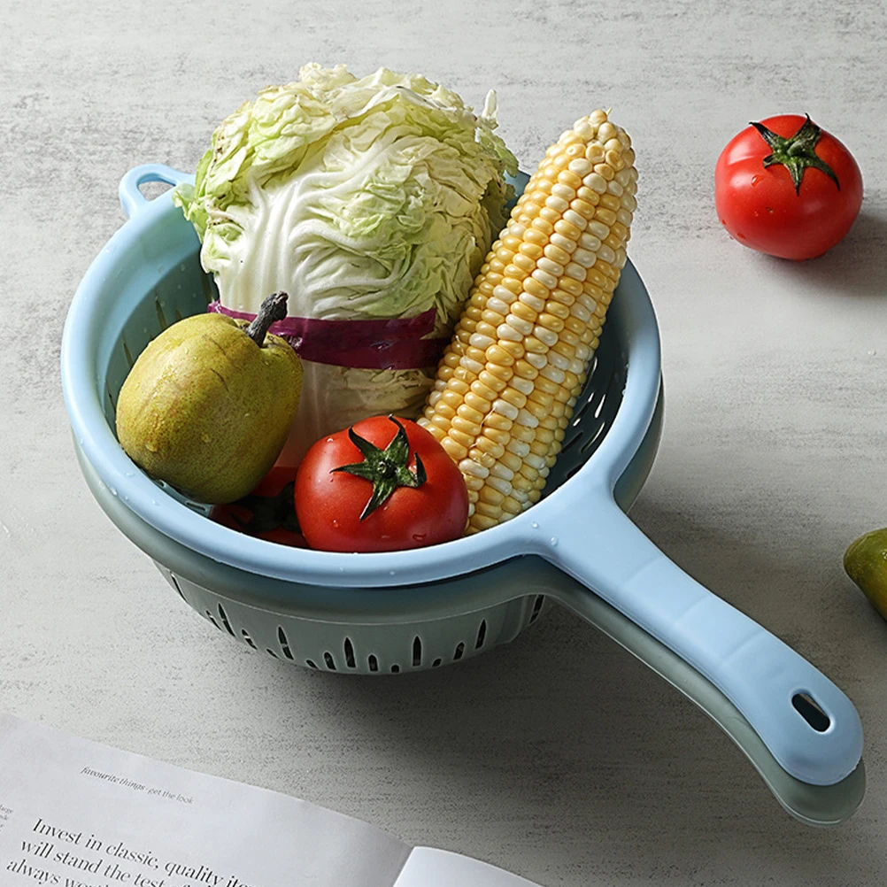 

4 Pcs Vegetable Cleaning Plastic Colander Wash Fruit Strainer Washing for Food Kitchen Filter