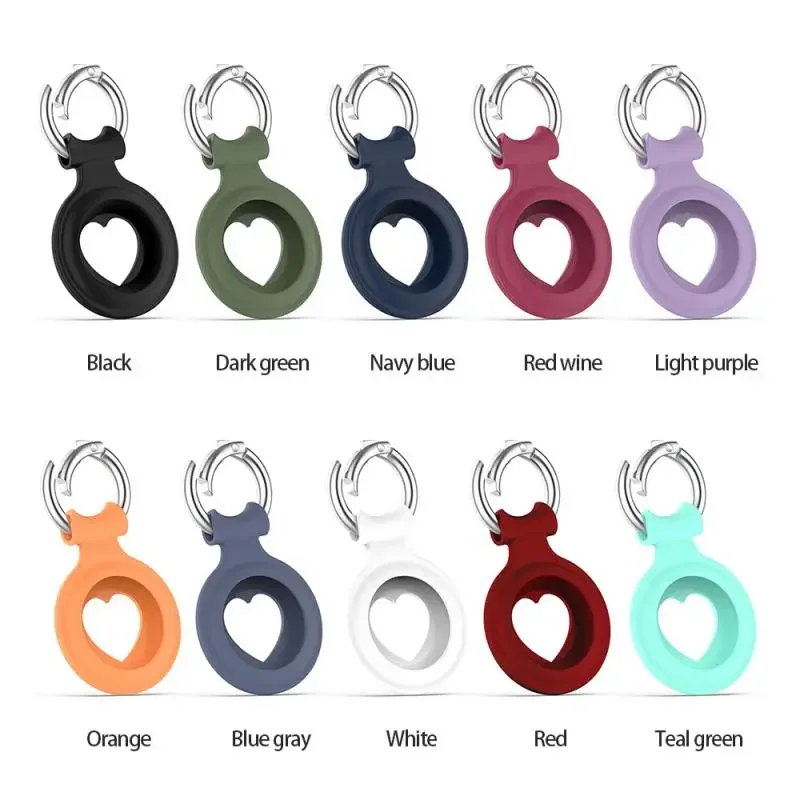 Apple Airtags Case Silicone with Keychain, Scratch Resistant Shockproof Protective Cover with Loop Key Ring for Luggage,Cat,Dog