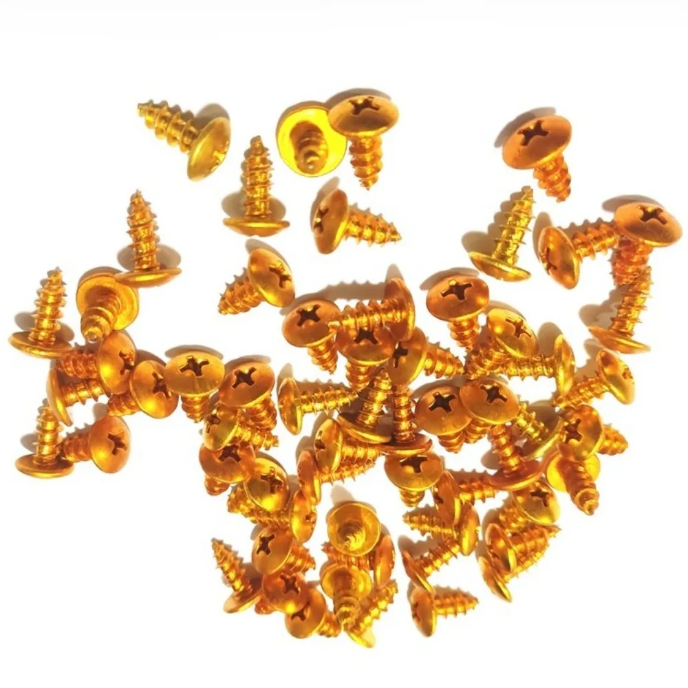 30Pcs M5x14.4 Aluminum Colorful Self-tapping Screw for Motorcycle Motorbike Motor Bicycle