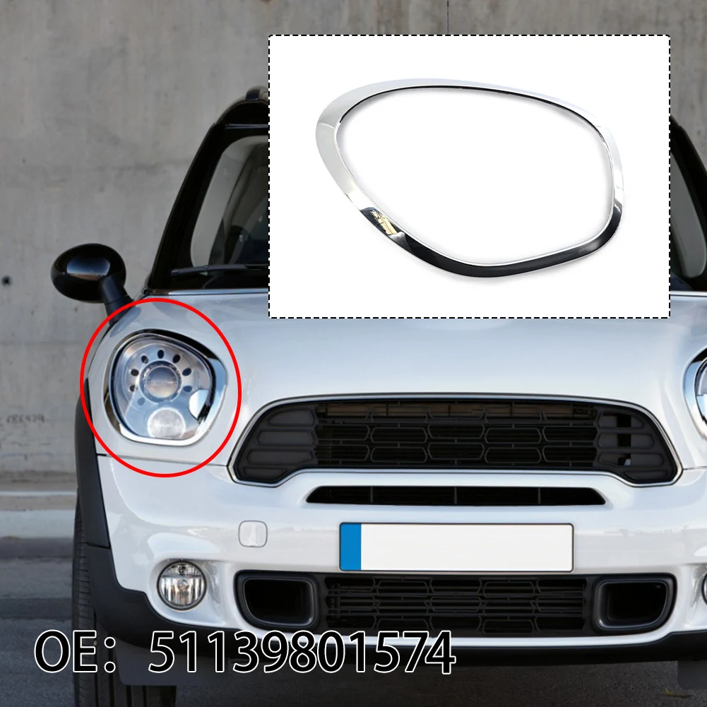 

ABS Electroplated Silver Headlight Bezel For MINI Cooper R60 Countryman John Cooper Works ALL4 2013-2016 #51139801574