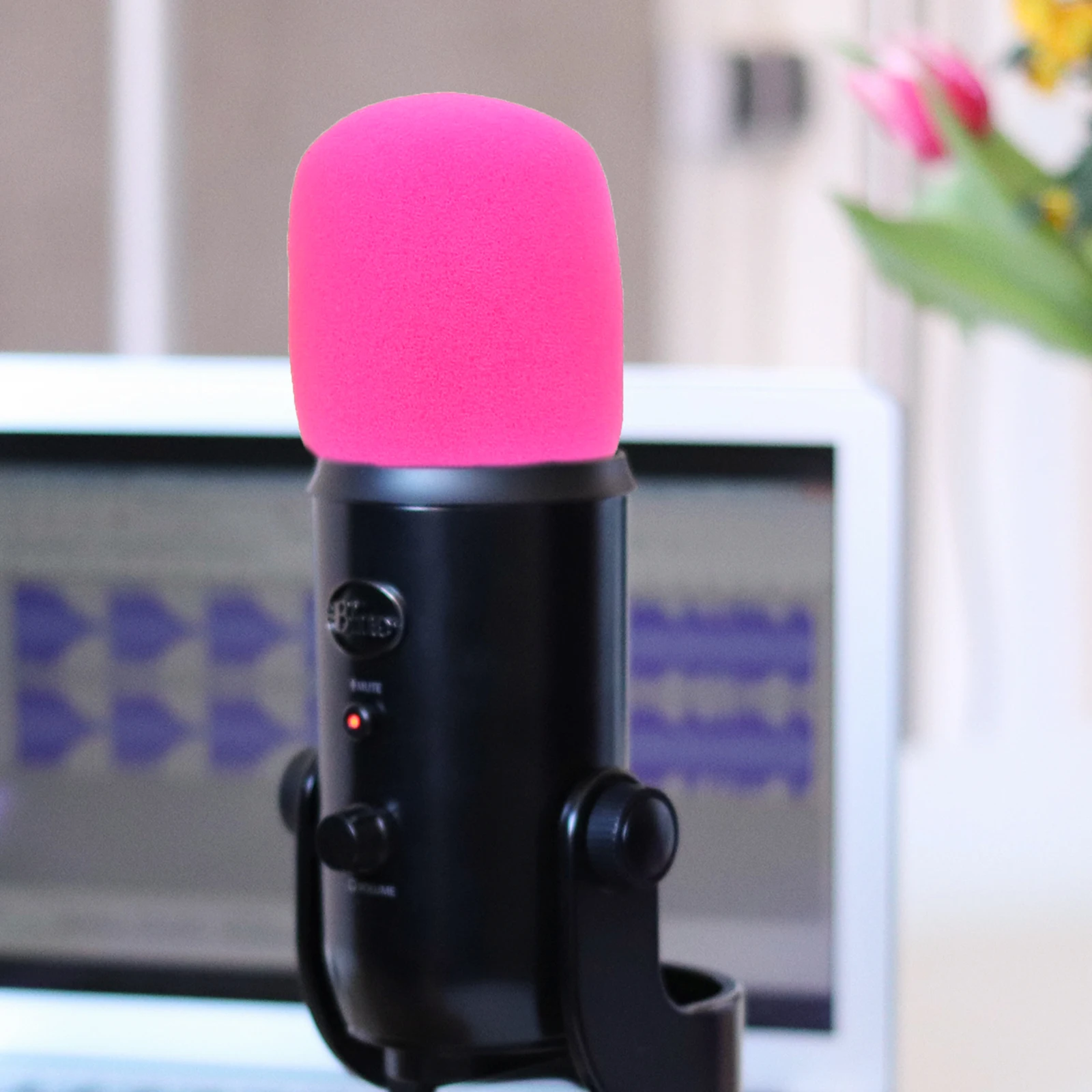 

20pcs Microphone Covers Disposable Enlarged Size Sponge Material Protective Shield for Conference Stage KTV Interview