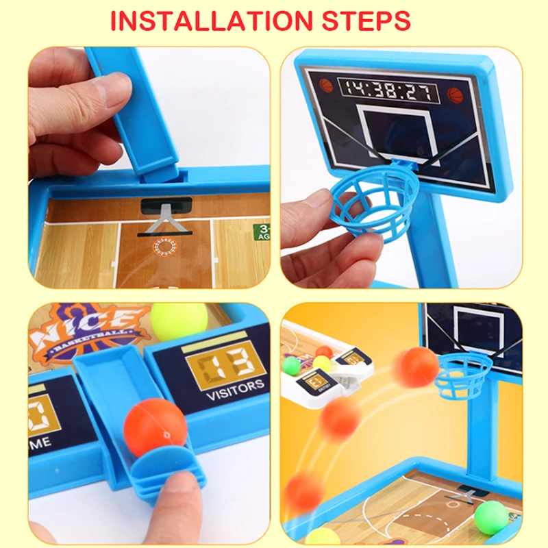 Basketball Shooting Game 3-Ball Interactive Board Game Indoor Sports Kids Gifts