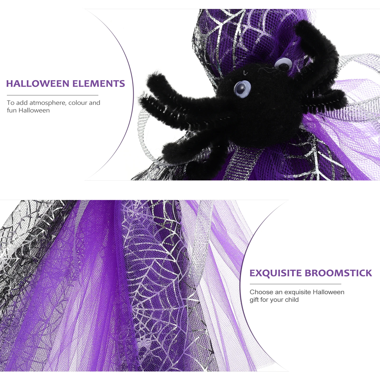 Accesorio de escoba para Halloween, palo de escoba de bruja, decoración para fiesta, espectáculo, suministro de mascarada, accesorio de disfraz duradero para niños, Casa Encantada, 1 ud.