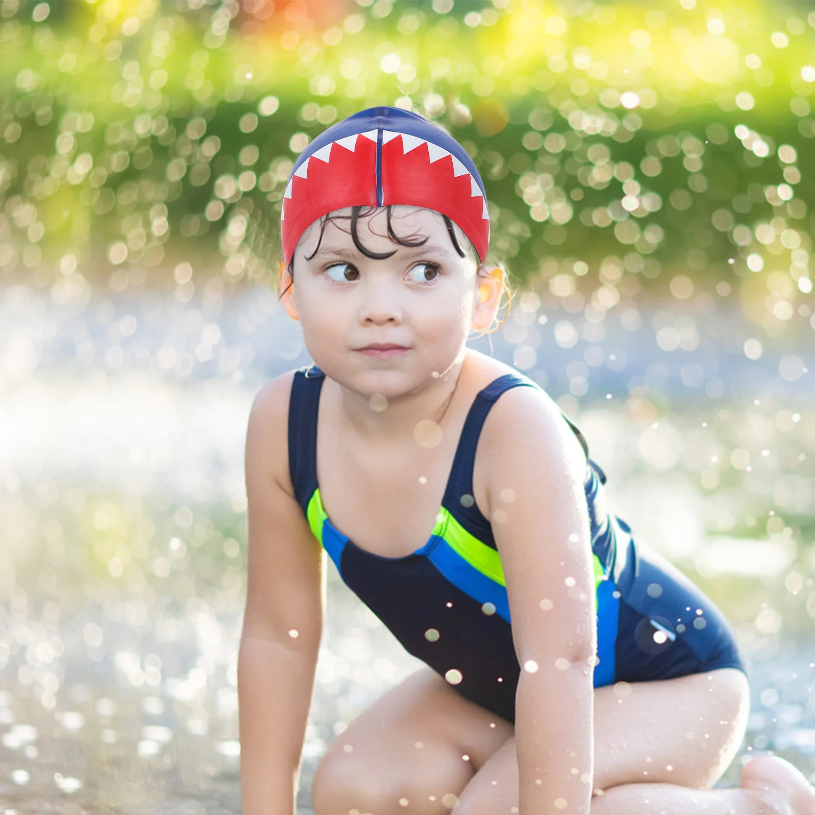 

Kids Silicone Swimming Caps Waterproof Swim Hat Snug Fit Anti Slip Protect Hair Ears Toddler Swim Caps Kids Swimming Hat