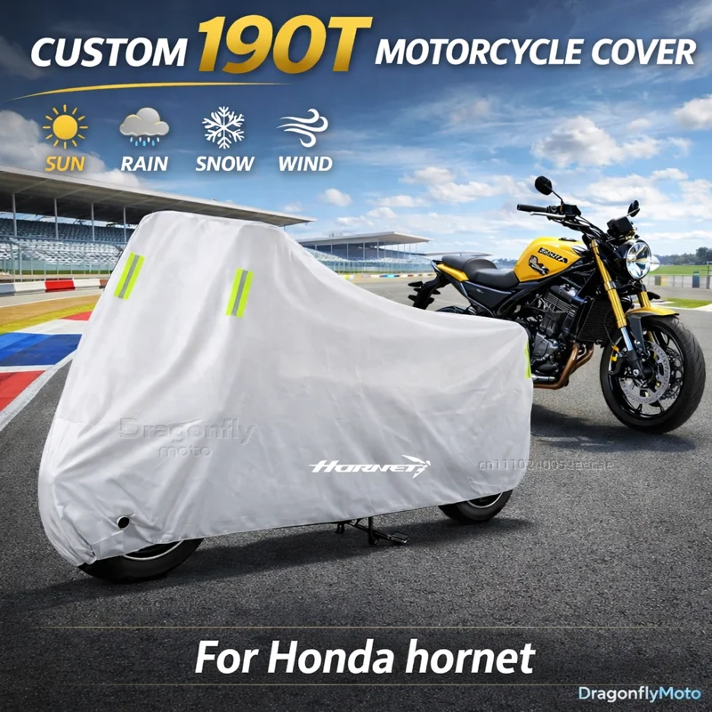 

Чехол для мотоцикла Honda CB750 Hornet 2025-2026, серебристый, водонепроницаемый, защита от УФ-излучения, дождя, пыли, солнца, для улицы и дома