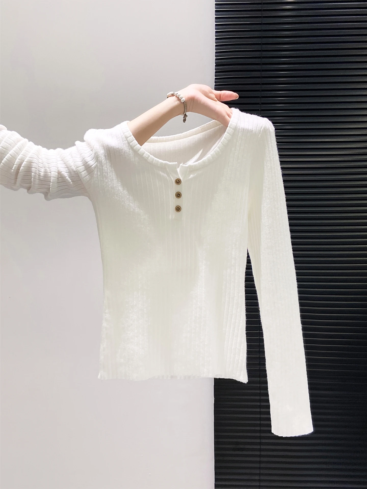 سليم صالح طويل Sve محبوك سترة المرأة زر f طوق مفتوح Faionable الخريف فقدان الوزن ملابس داخلية مستوى الكتف