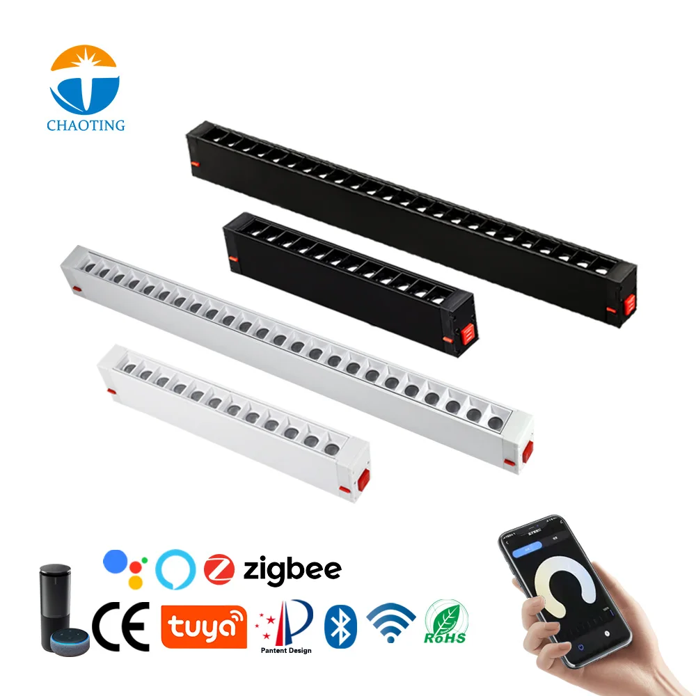 

Modern 9W 18W Cob Magnetic Indoor Ceil Recessed Track Focus Spot Light Dimmable LED Rail Linear Grille Lamp System Aluminum Body