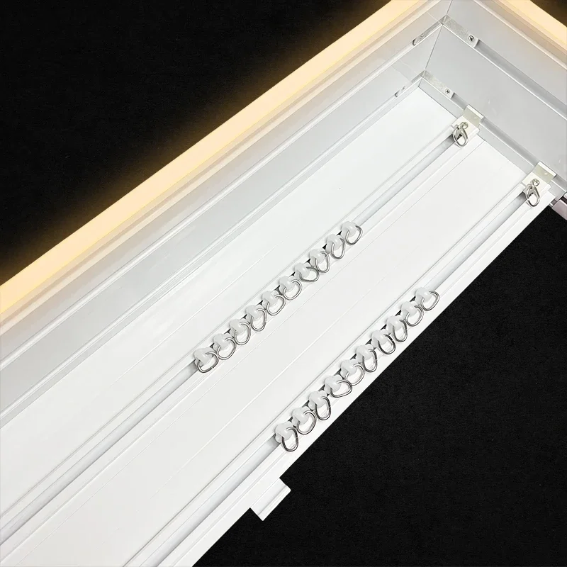 # for Factory Price Modern Window Decorative Top Mounted Aluminium Curtain Box Double Curtain Track Cover with Led Light