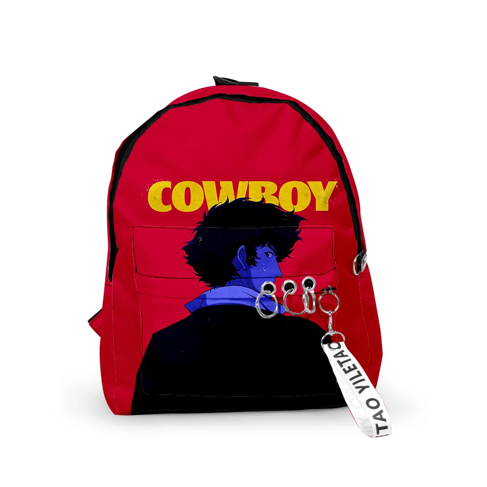 

Fashion Youthful cowboy bebop School Bags Notebook Backpacks Boys/Girls 3D Print Oxford Waterproof Key Chain Small Travel Bags