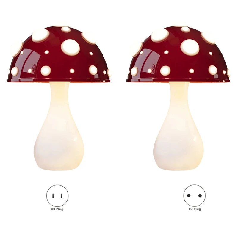 

Toadstool Lamp, Bionic Mushroom Table Lamp, Hotel Living Room Home Atmosphere Light With Led Three-Color Bulb