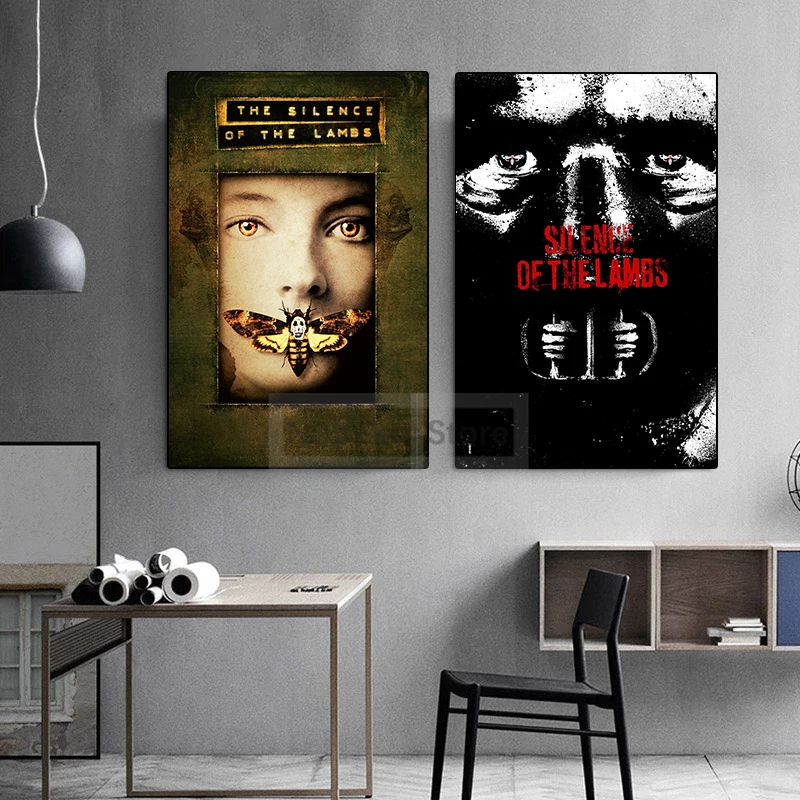 Classic American Horror Movies The Silence of The Lambs Poster and Prints Canvas Painting Wall Art Pictures Home Room Decor