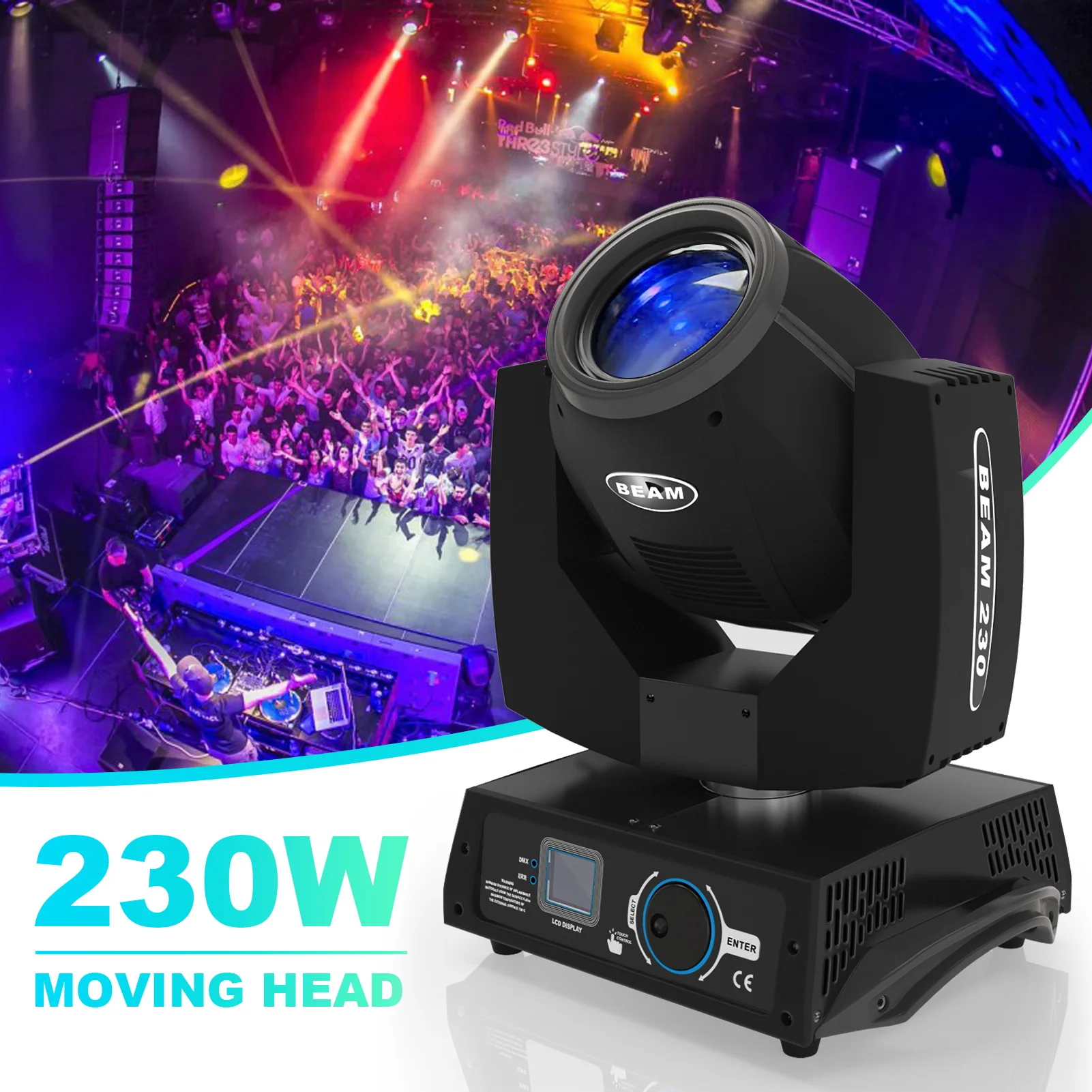 7r Moving Head Lights with Flight case RGBW 24 Prism Stage Movinghead Lights