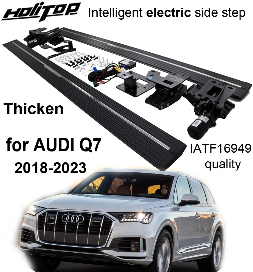 HOT electric side step running board foot pedal for AUDI Q7,Intelligent scalable,durable motor,free drill hole,promotion price