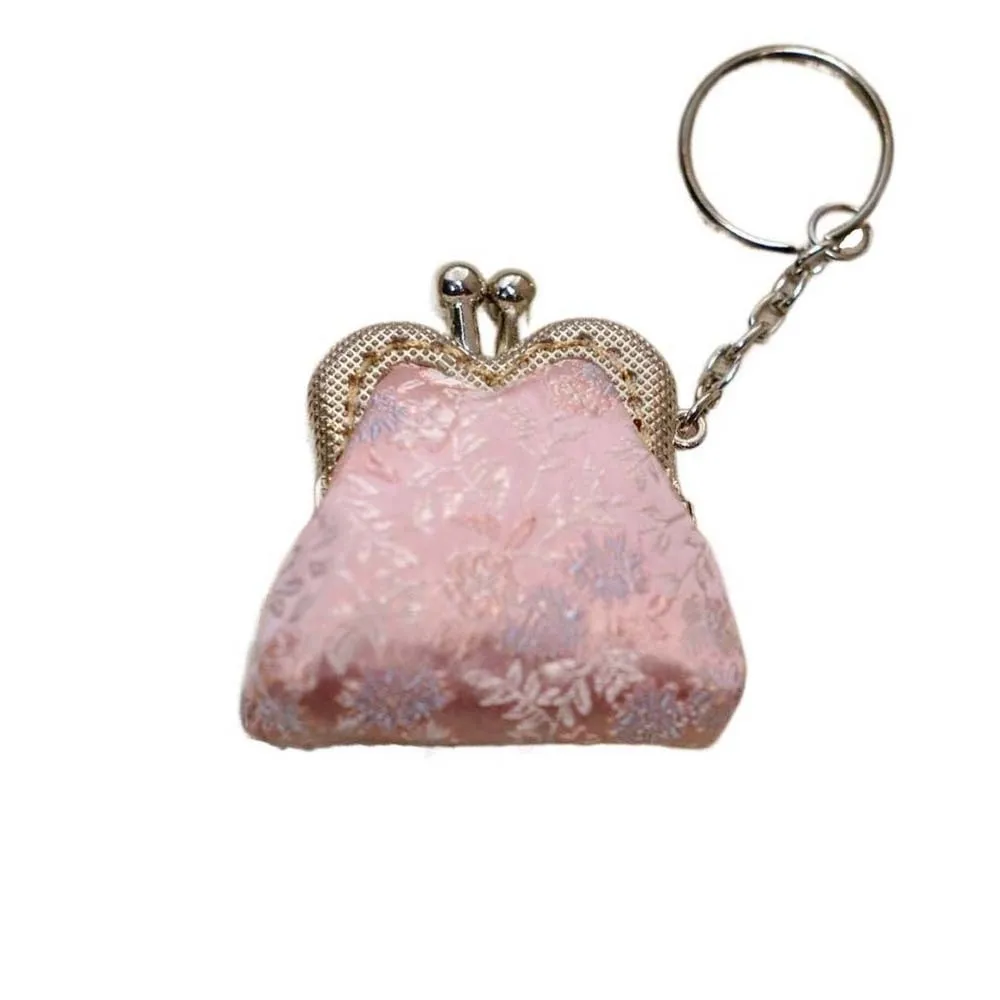 

Creative Embroidered Brocade Coin Purse Small Pocket Thickened Cotton Mini Pouch Portable Polyester Key Ring Packet Necklace