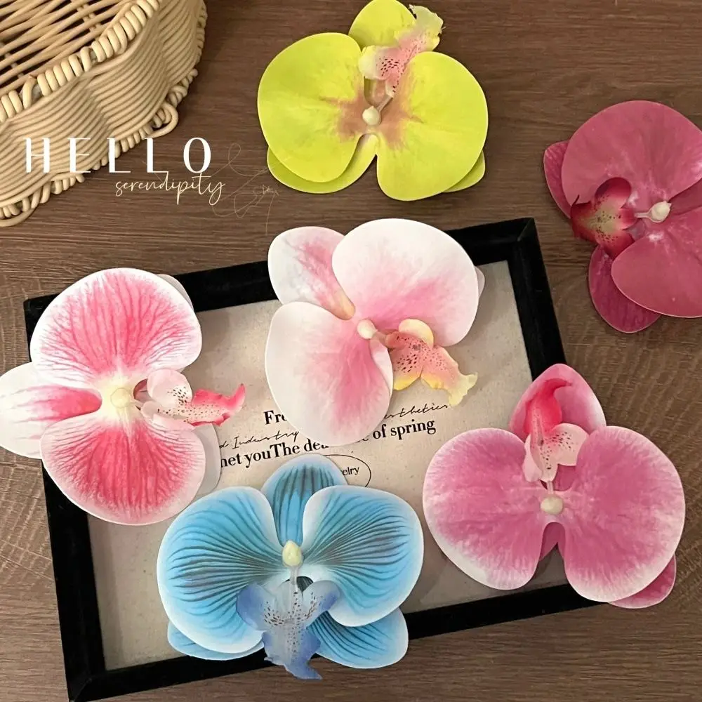 

Sweet Cloth Flower Hair Clip Butterfly Orchid Pearl Orchid Flower Hairpin Korean Style Bohemian Style Girl Hair Clip Beach