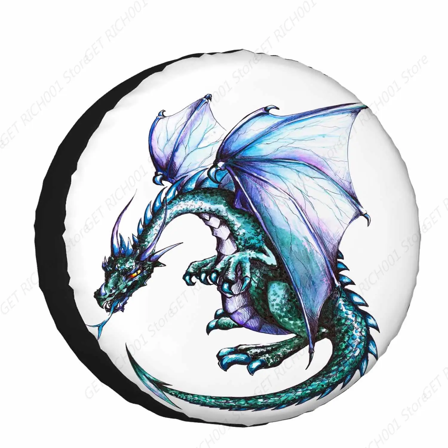 Blue Dragon Spare Tire Cover 15 inch Wheel Animal Protectors Weatherproof Universal for Tire Cover Rv SUV Truck Camper Travel