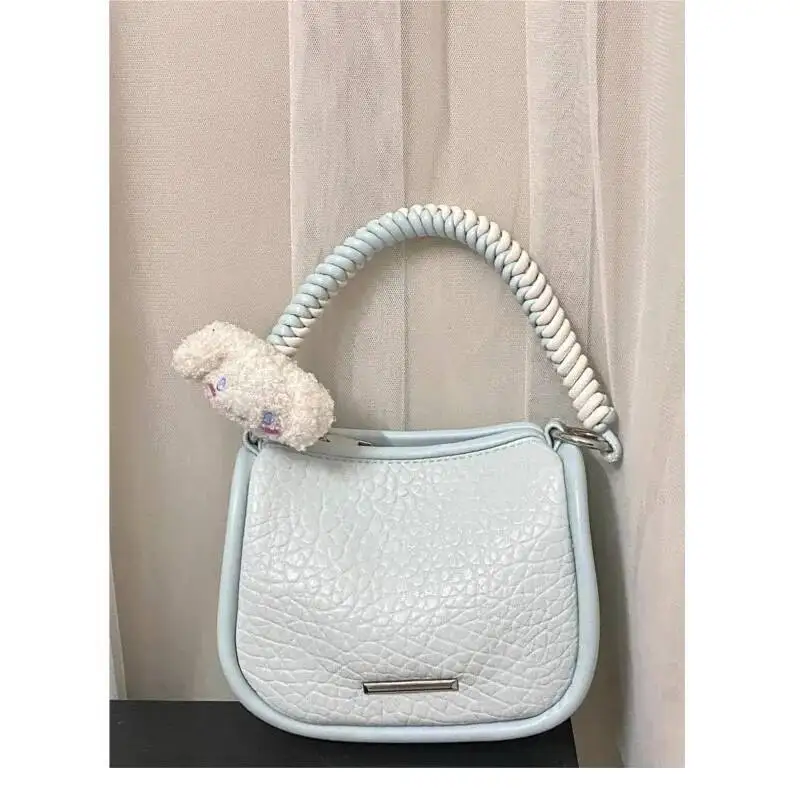 Bloom Hot Girls Blue Square Hand Purse Women Haruku Aesthetic Handle Y2k Crossbody Bags Ladies Retro Messenger Bag 2025