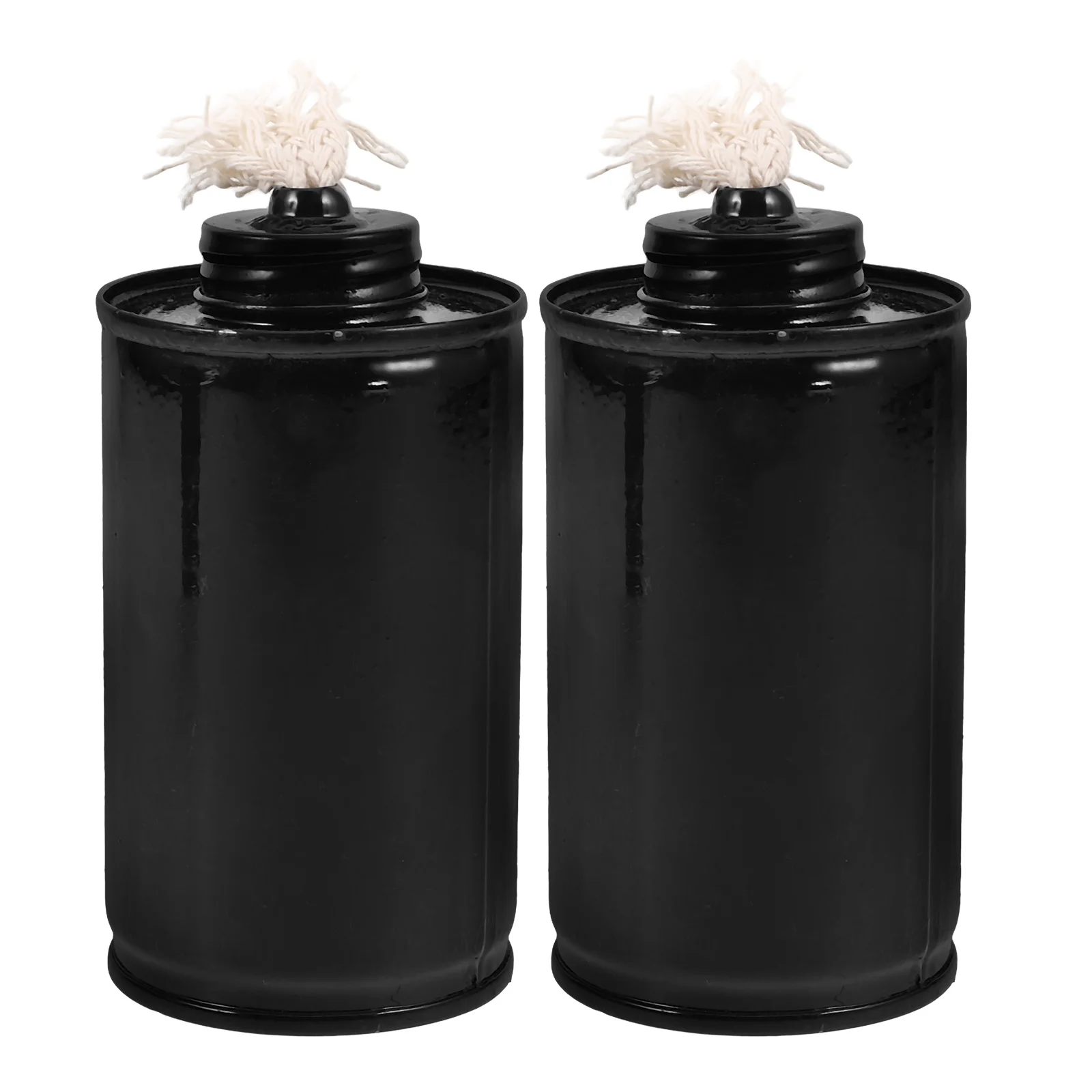 

2 Pcs Oil Candles Refillable Fuel Holder with Wick Torch Light Tank Backyard Canisters