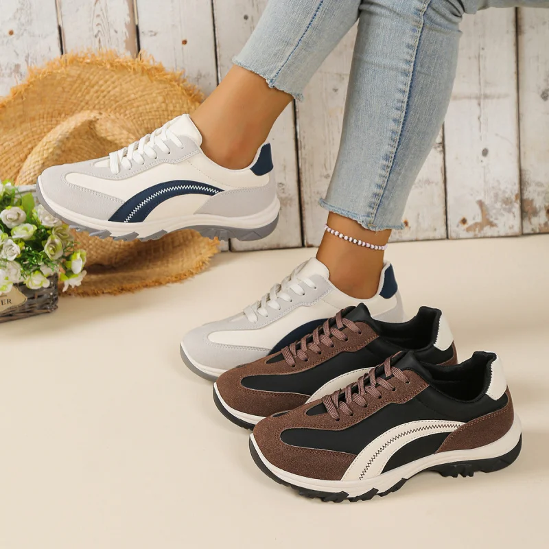 

2025 New Autumn Style European and American Large Size Casual Women's Sneakers Large Size Women's Shoes