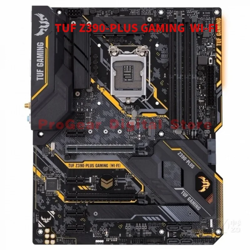 

Материнская плата ASUS TUF Z390-PLUS GAMING (WI-FI) LGA1151 ATX поддерживает процессоры Intel Core 8-го/9-го поколения