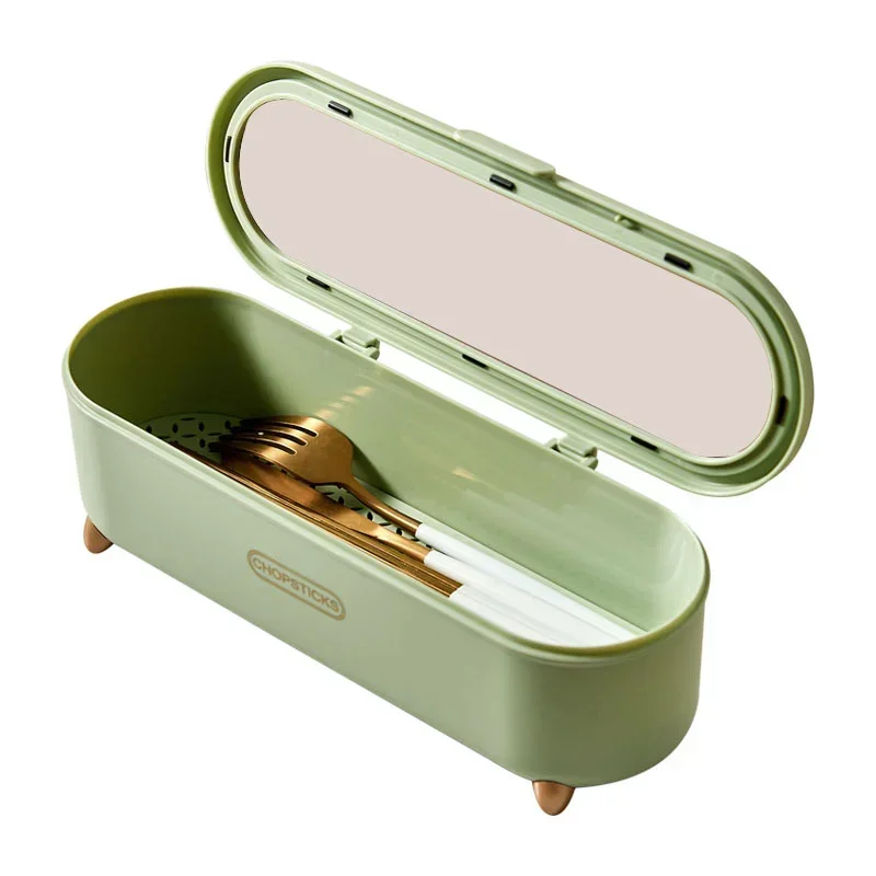 Light luxury tableware storage box drain chopsticks  household dustproof chopsticks tube kitchen spoon with lid chopsticks cage