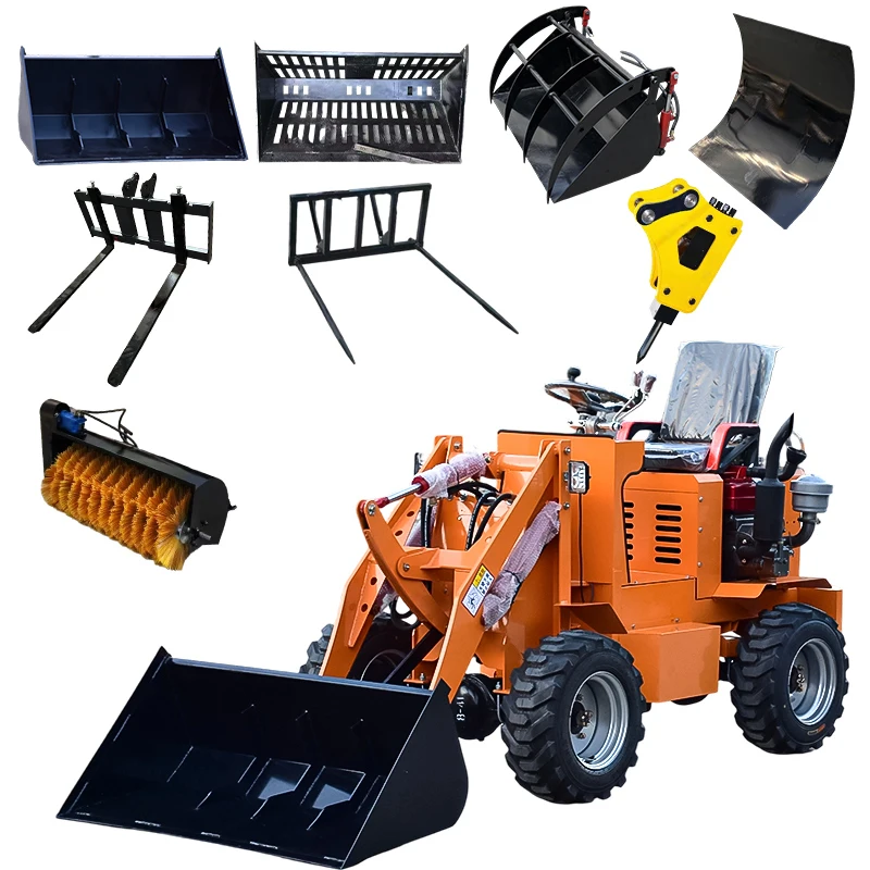 Spot Goods 4x4 Electric Wheel Loader Small Front End Loader Mini Loaders for Sale
