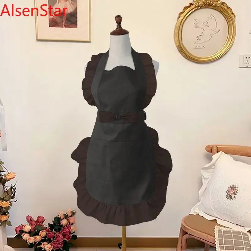 Princess Style Apron Kitchen Cooking Anti-pollution Smock Aprons Hairdressing Nail Beauty Work Clothes Home Pollution Prevention