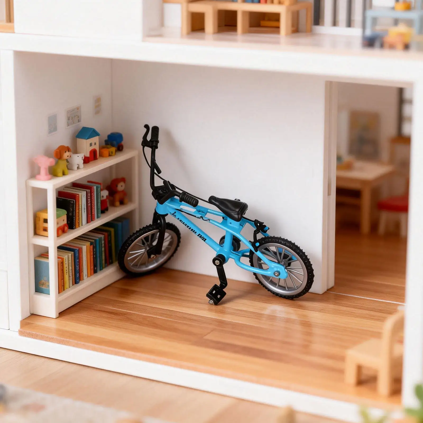 Metal Miniature Bicycle Lifelike Detail Sturdy Structure Tiny Bike for Dollhouse Miniature Home Decor Micro Landscape