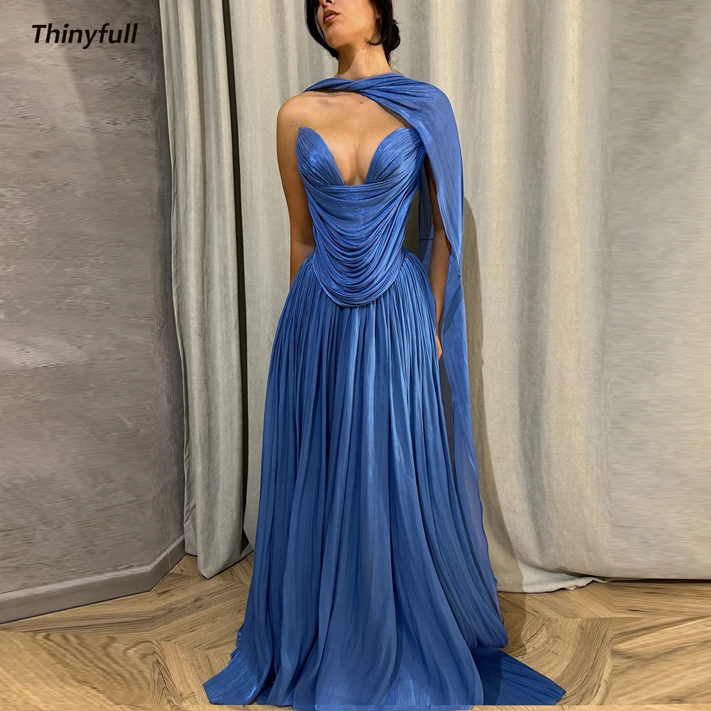 

Thinyfull A-line Arab Prom Dresses Sweetheart Sleeveless Evening Party Gown 2025 Long Dubai Dress robes de soirée Customized