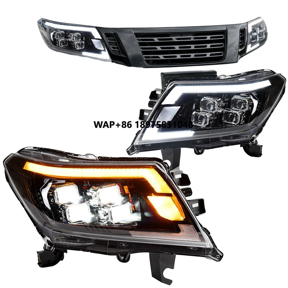 Archaic 12V New Cool White 50W LED Headlights with DRL & Sequential Signal for Navara NP300 2015-2020 Retrofit/Upgrade Plug Play